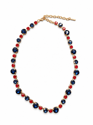 Red/Blue Custom Rhinestone Necklace - The Edit - The Edit LLC