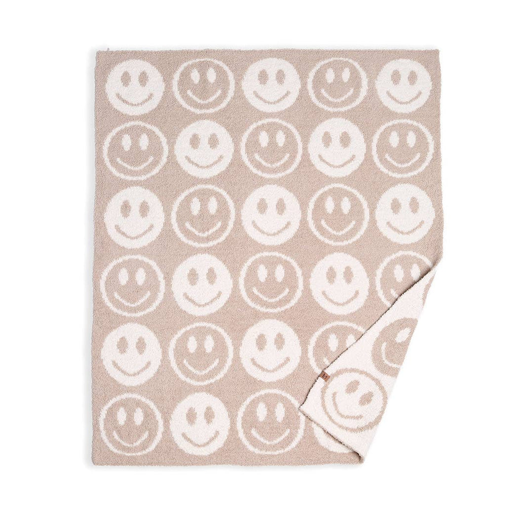 Repeated Happy Face Pattern Kids Throw Blanket - The Edit LLC