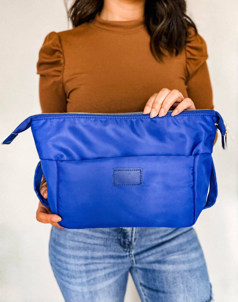 Royal Blue Cosmetic Bum Bag, Cosmetic Pouch, Makeup Pouch - The Edit LLC