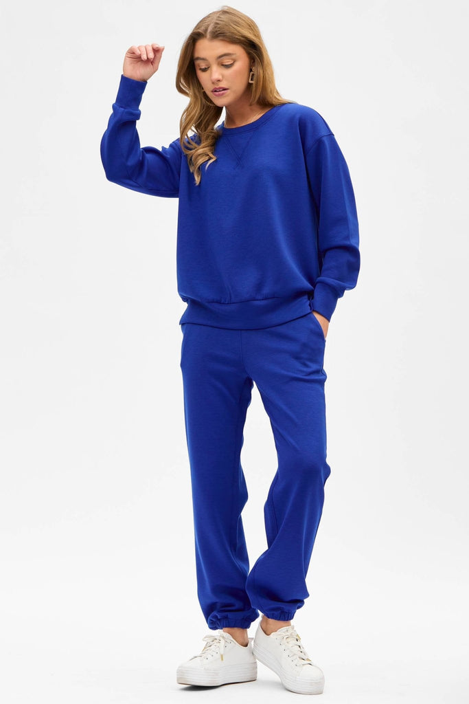 Royal Crew Neck Pullover + Jogger Set TRVSET - MALIBU - The Edit LLC