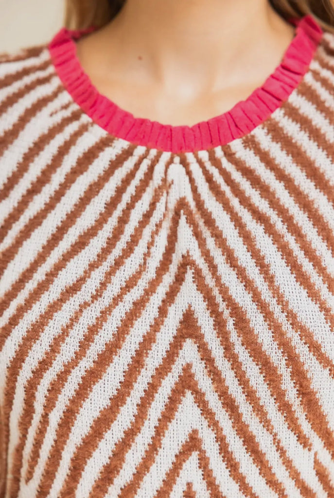 Ruffle Faux Fur Animal Top - The Edit LLC