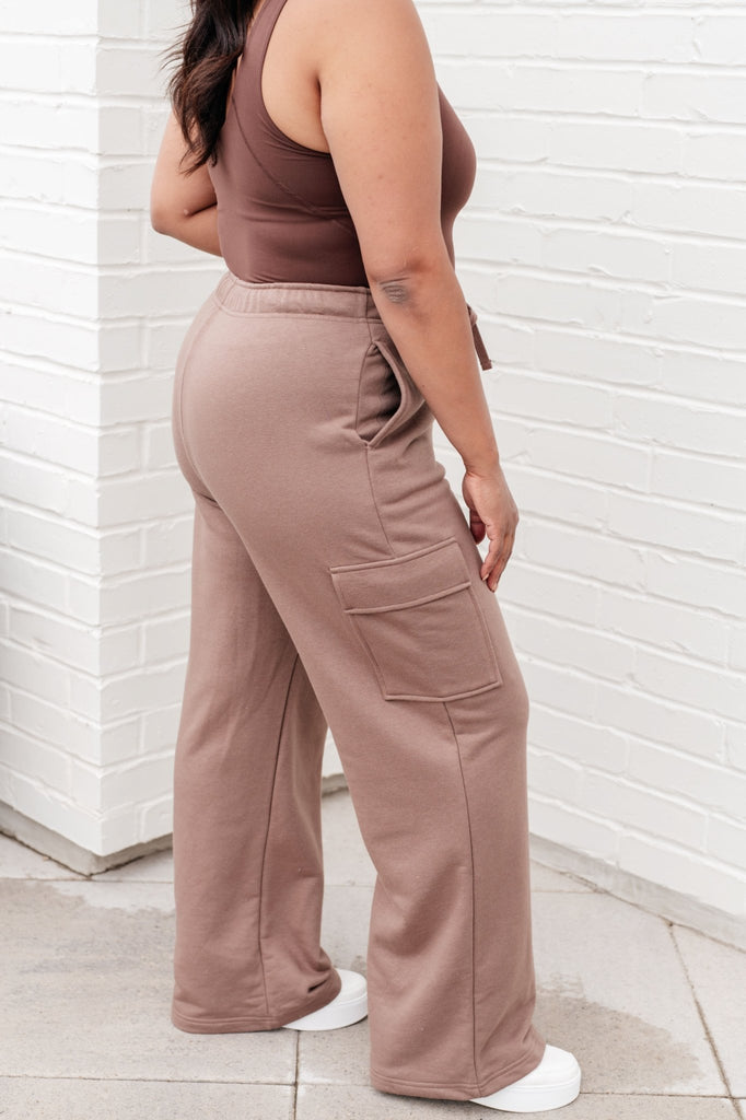 Run, Don't Walk Cargo Sweatpants in Smokey Brown - The Edit LLC