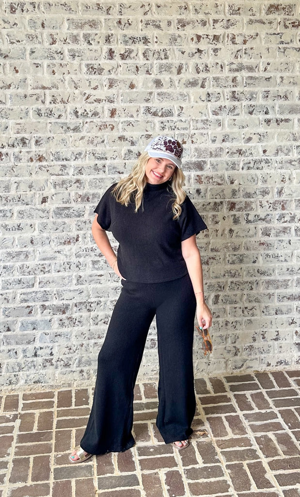 Running Errands - Black Sweater Pants - The Edit LLC