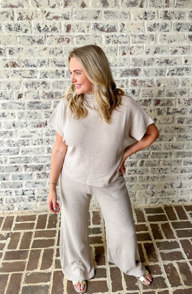 Running Errands - Light Mocha Sweater Pants - The Edit LLC