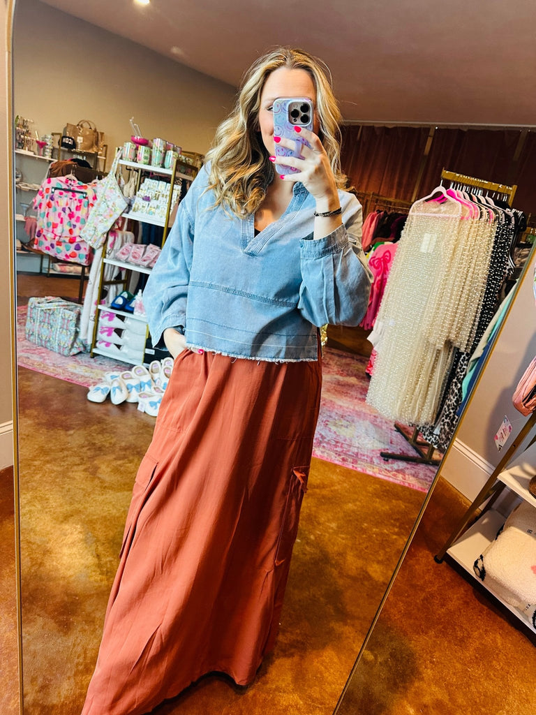 Rust Maxi Skirt - The Edit LLC