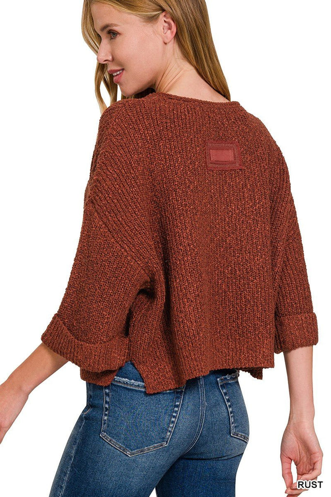 Rust Quarter Sweater - The Edit LLC