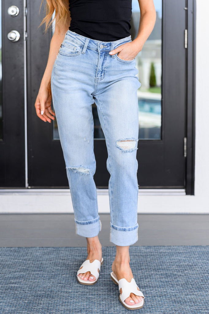 Sam Mid Rise Star Pocket Boyfriend Jeans - The Edit LLC