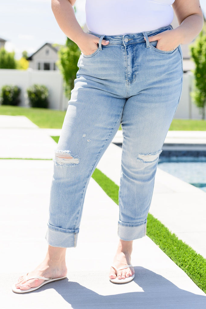 Sam Mid Rise Star Pocket Boyfriend Jeans - The Edit LLC