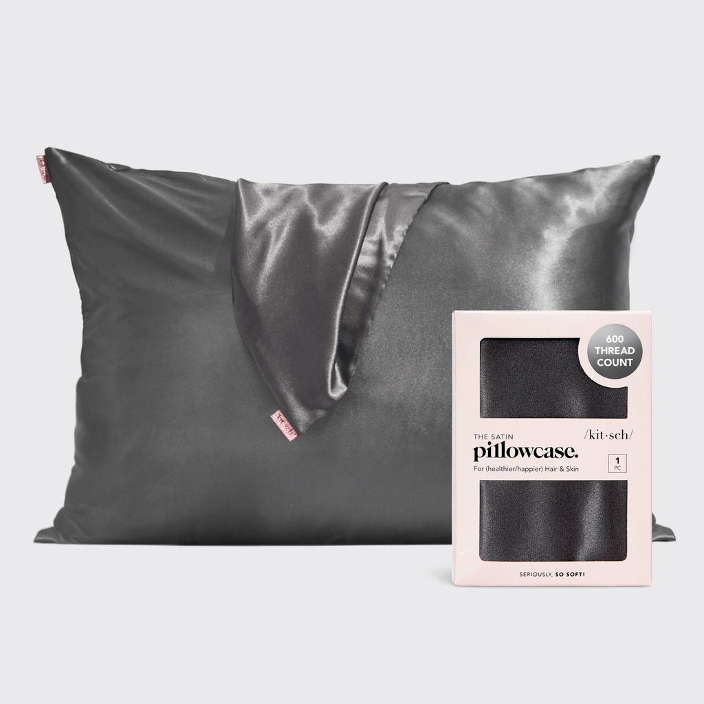 Satin Pillowcase - Charcoal - The Edit LLC