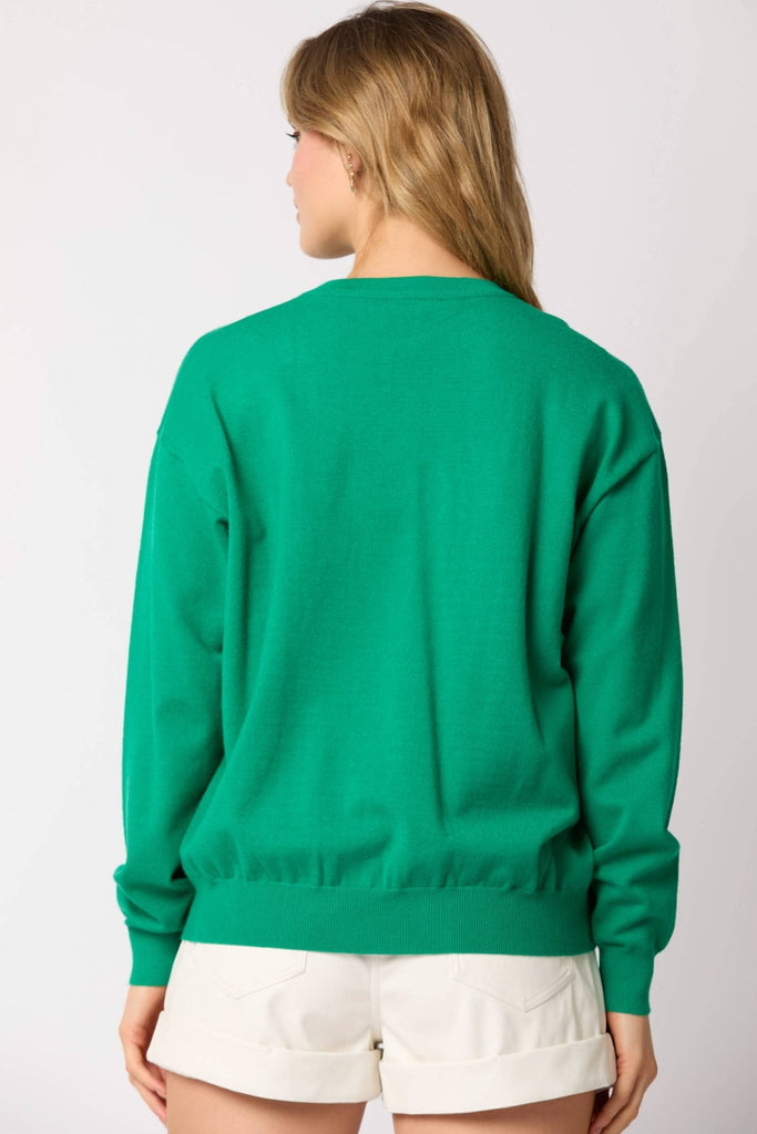 Sequin Nutcracker Embroidered Sweater - Preorders: GREEN / L - The Edit LLC