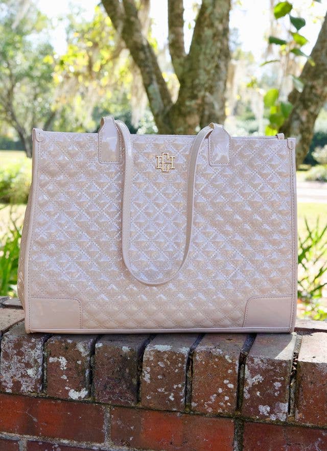 Shane Tote NUDE PATENT SQ: Default - The Edit LLC