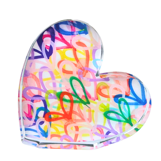 “Sideways Heart with Hearts” Acrylic Shelfie: Small - The Edit LLC