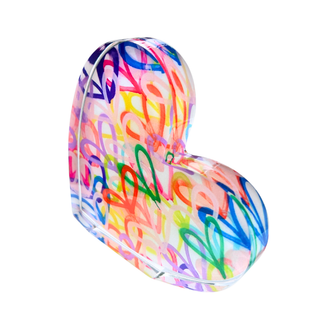 “Sideways Heart with Hearts” Acrylic Shelfie: Small - The Edit LLC