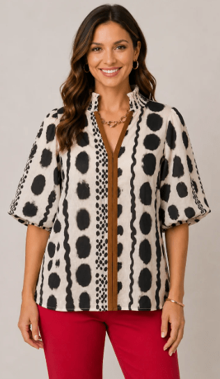 Silky Geometric Top - The Edit LLC