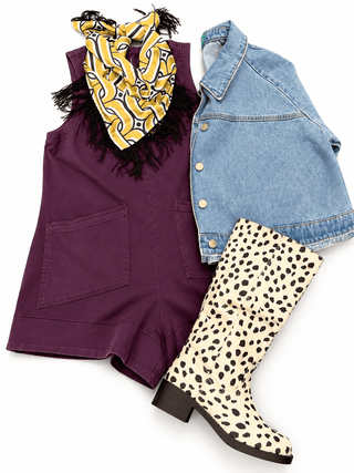 Sleeveless Patch Pocket Romper - Plum - The Edit LLC
