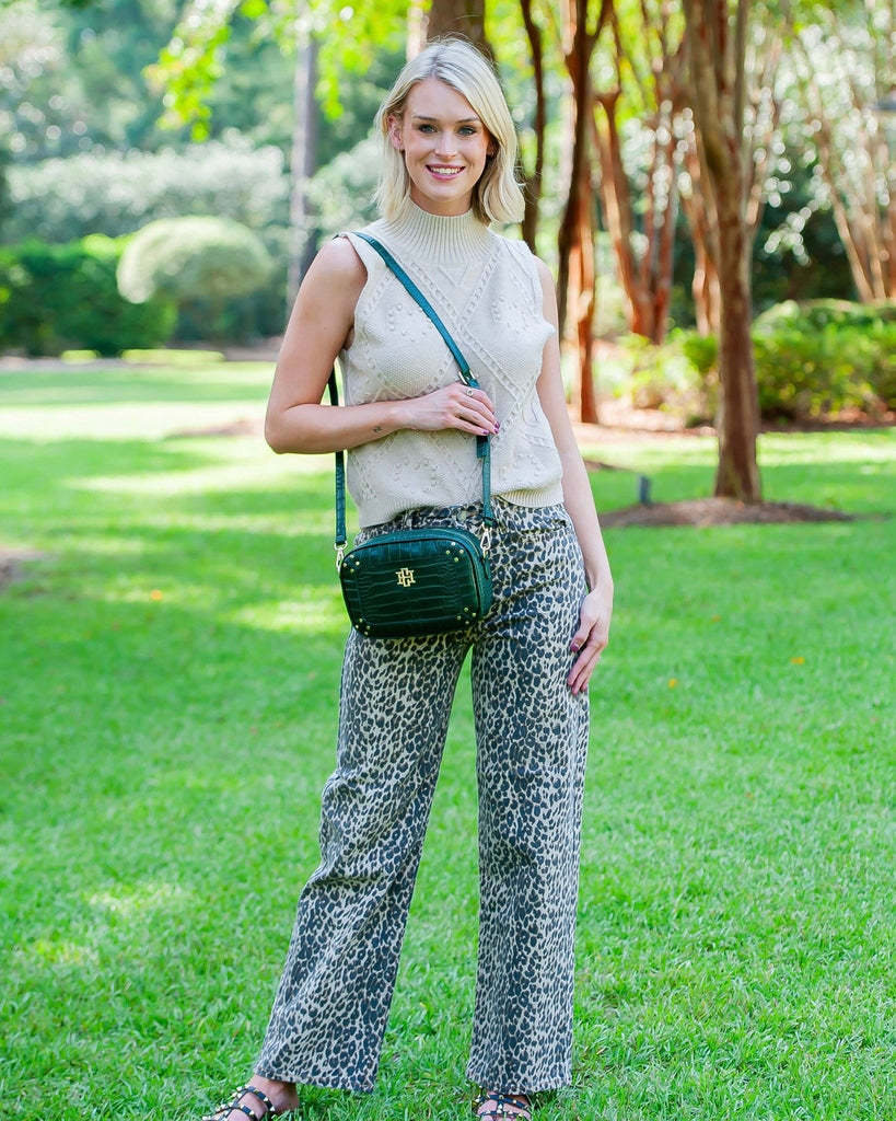 Sloane Studded Crossbody Hunter Green EC: Default - The Edit LLC