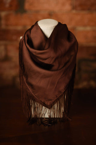 Solid Fringe Scarf: Chocolate Brown - The Edit LLC