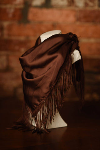 Solid Fringe Scarf: Chocolate Brown - The Edit LLC