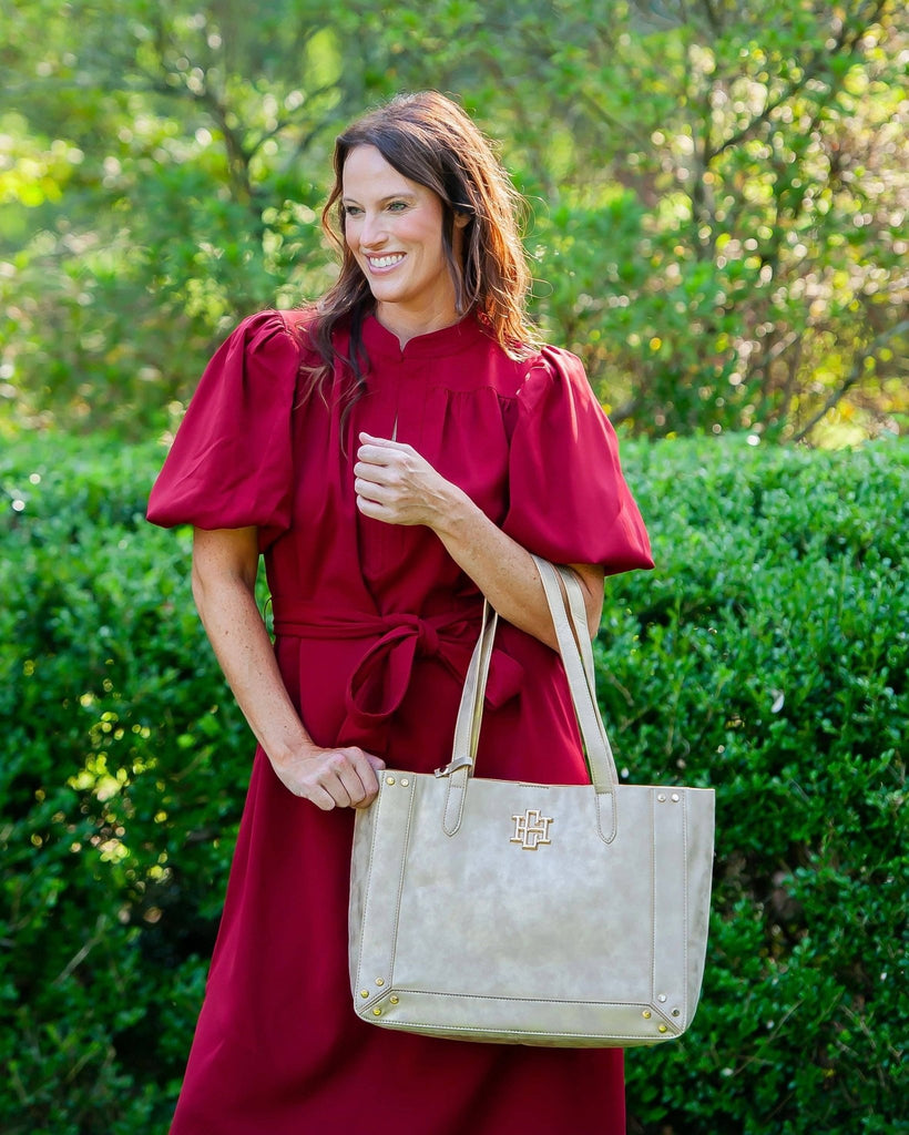 Sophie Studded Tote Gold Shimmer: Default - The Edit LLC