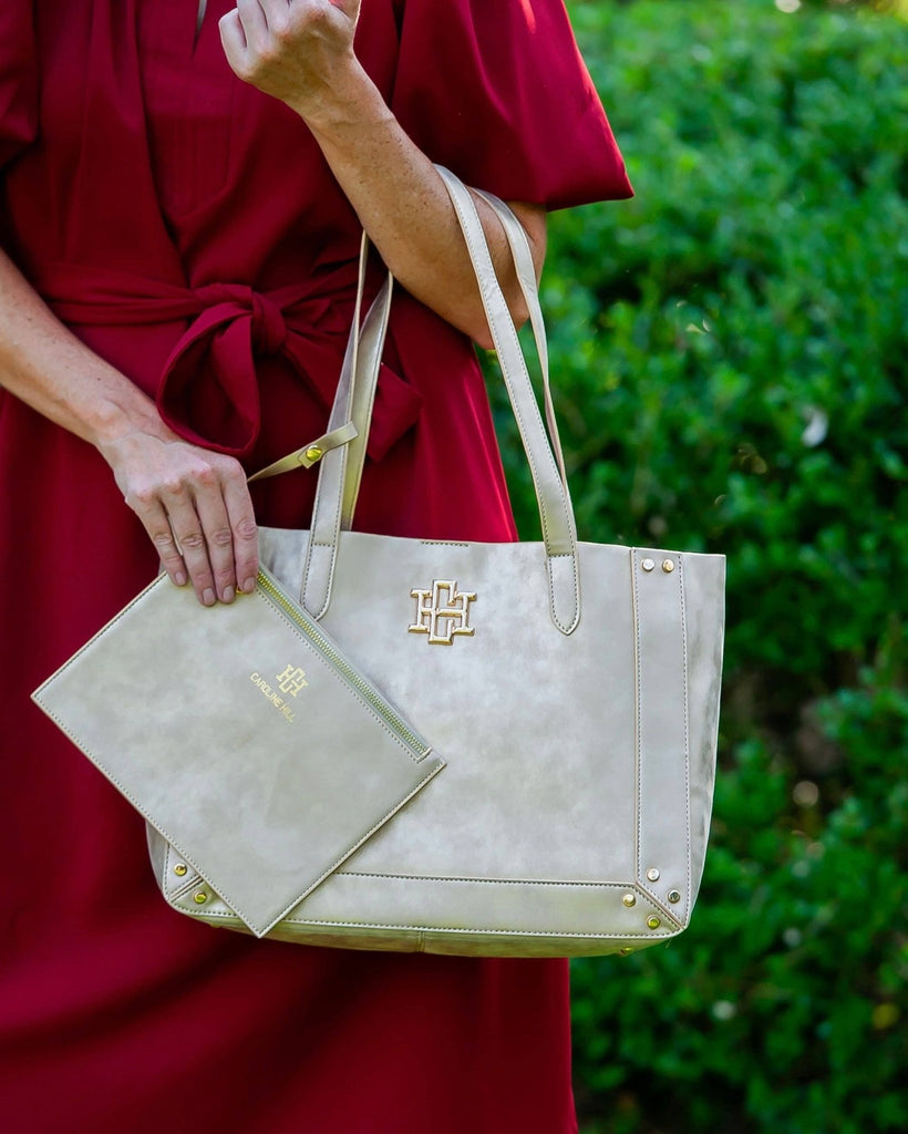 Sophie Studded Tote Gold Shimmer: Default - The Edit LLC