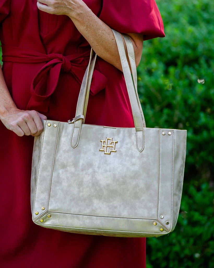 Sophie Studded Tote Gold Shimmer: Default - The Edit LLC