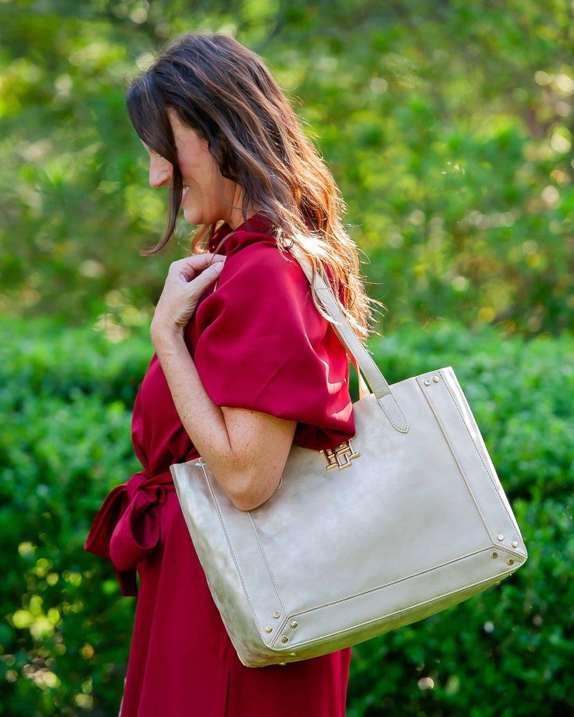 Sophie Studded Tote Gold Shimmer: Default - The Edit LLC