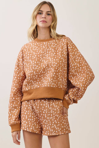 Spotted print Dropped Shoulder sweatshirt - The Edit LLC