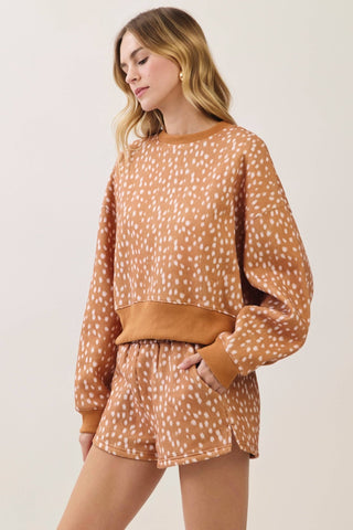 Spotted print Dropped Shoulder sweatshirt - The Edit LLC