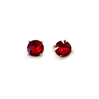 Sterling Silver S925 Post 12mm Round Glass Stud Earrings: Neon Yellow - The Edit LLC