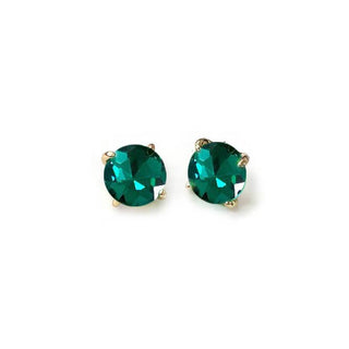 Sterling Silver S925 Post 12mm Round Glass Stud Earrings: Neon Yellow - The Edit LLC