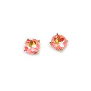Sterling Silver S925 Post 12mm Round Glass Stud Earrings: Neon Yellow - The Edit LLC