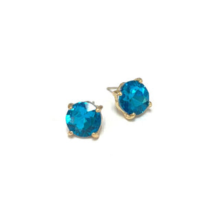 Sterling Silver S925 Post Round Glass Stud Earrings 10mm: Plum - The Edit LLC