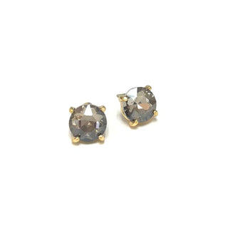Sterling Silver S925 Post Round Glass Stud Earrings 10mm: Plum - The Edit LLC