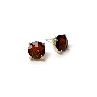 Sterling Silver S925 Post Round Glass Stud Earrings 10mm: Plum - The Edit LLC