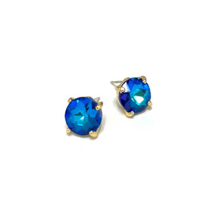 Sterling Silver S925 Post Round Glass Stud Earrings 10mm: Rainbow(Volcano) - The Edit LLC