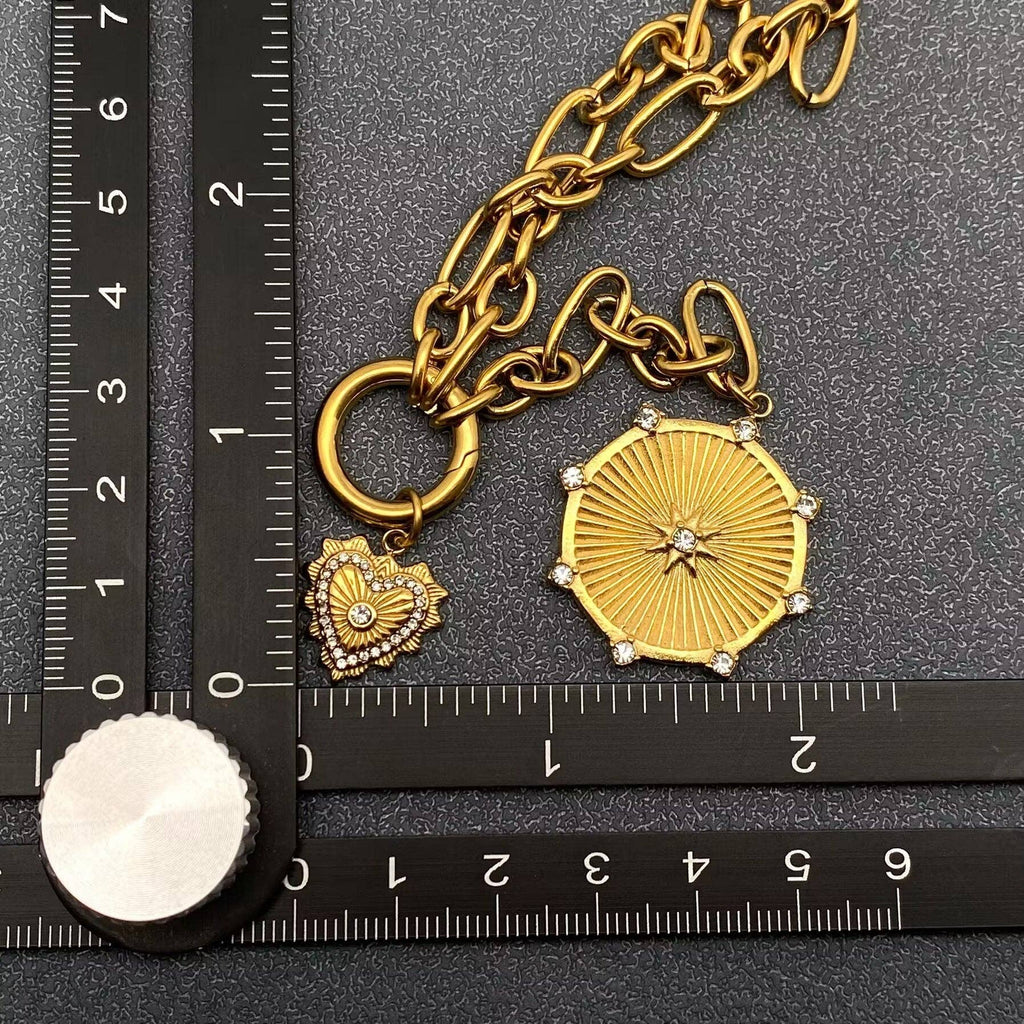 Sun & Heart Charm 18K Gold Plated S.Steel Y - neck Chain - FGS - The Edit LLC