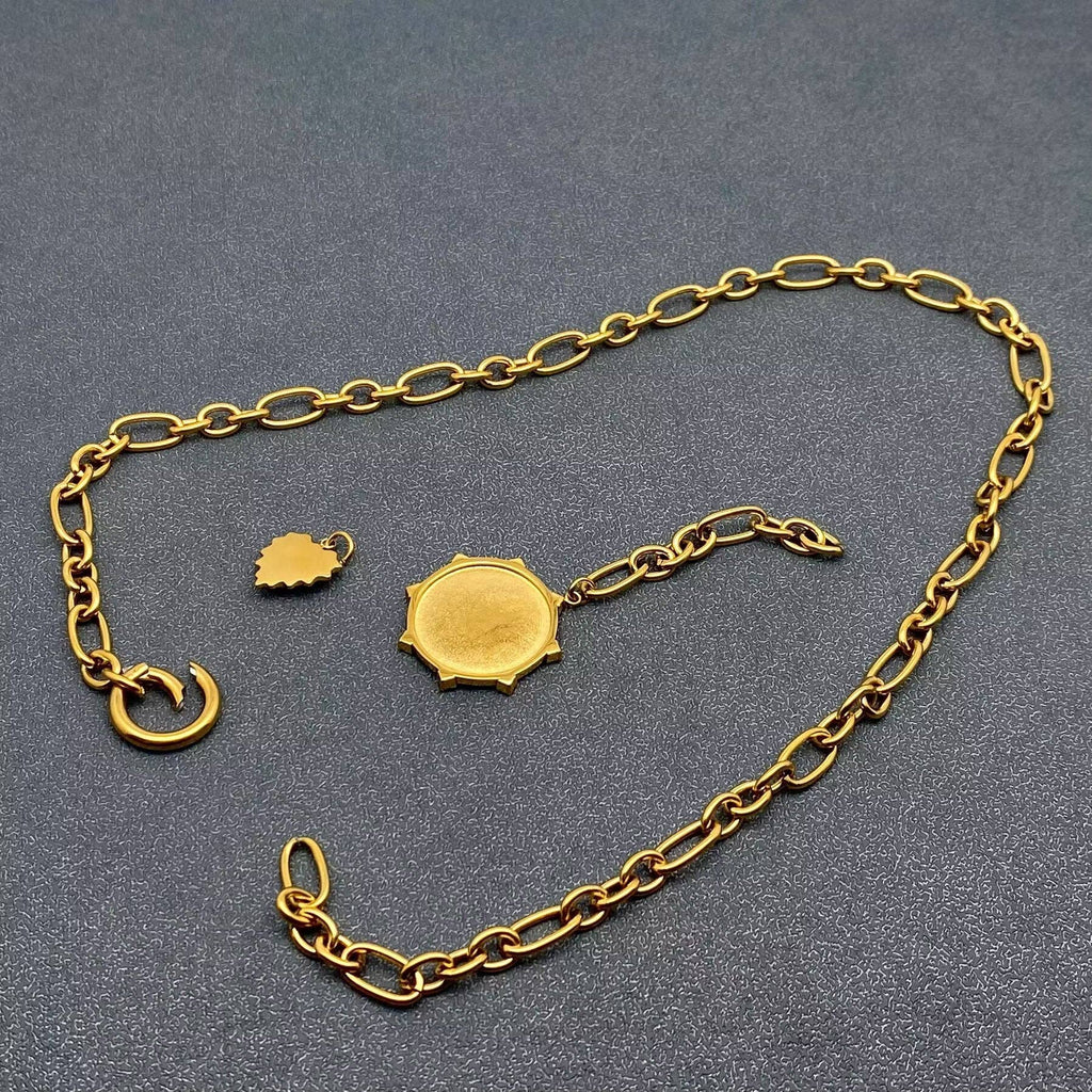 Sun & Heart Charm 18K Gold Plated S.Steel Y - neck Chain - FGS - The Edit LLC