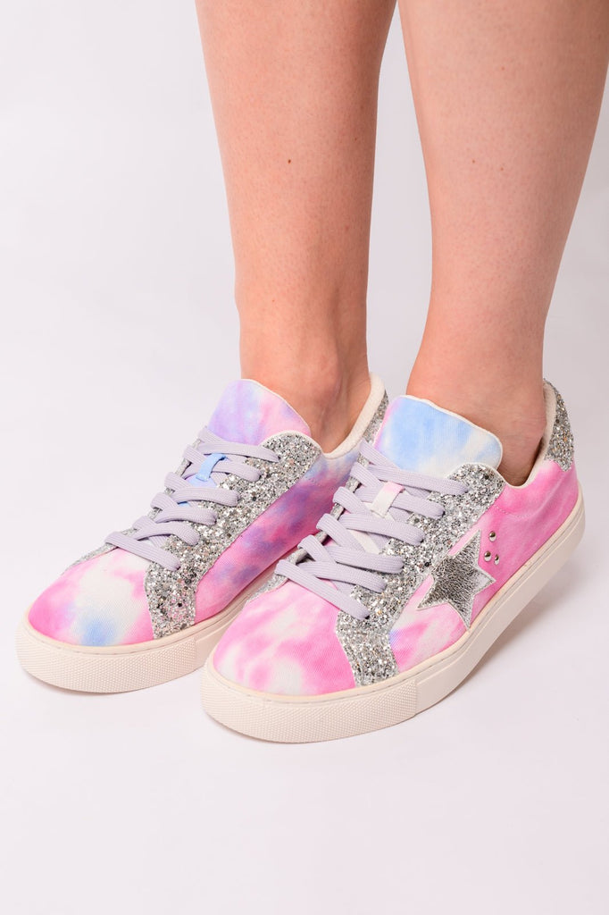 Supernova Sneakers in Pastel Tie Dye - The Edit LLC