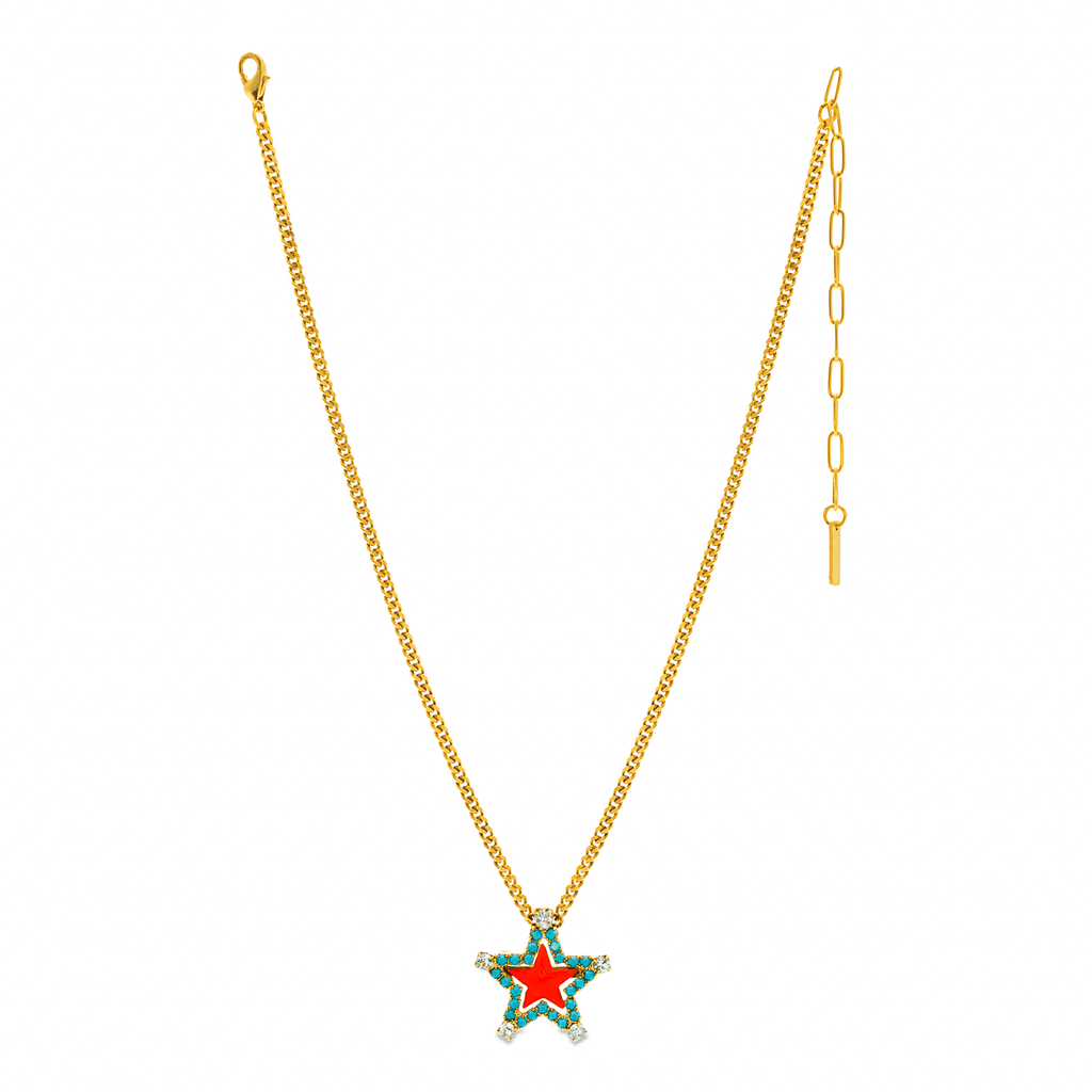 Sweet Star Necklace in Coral - The Edit LLC