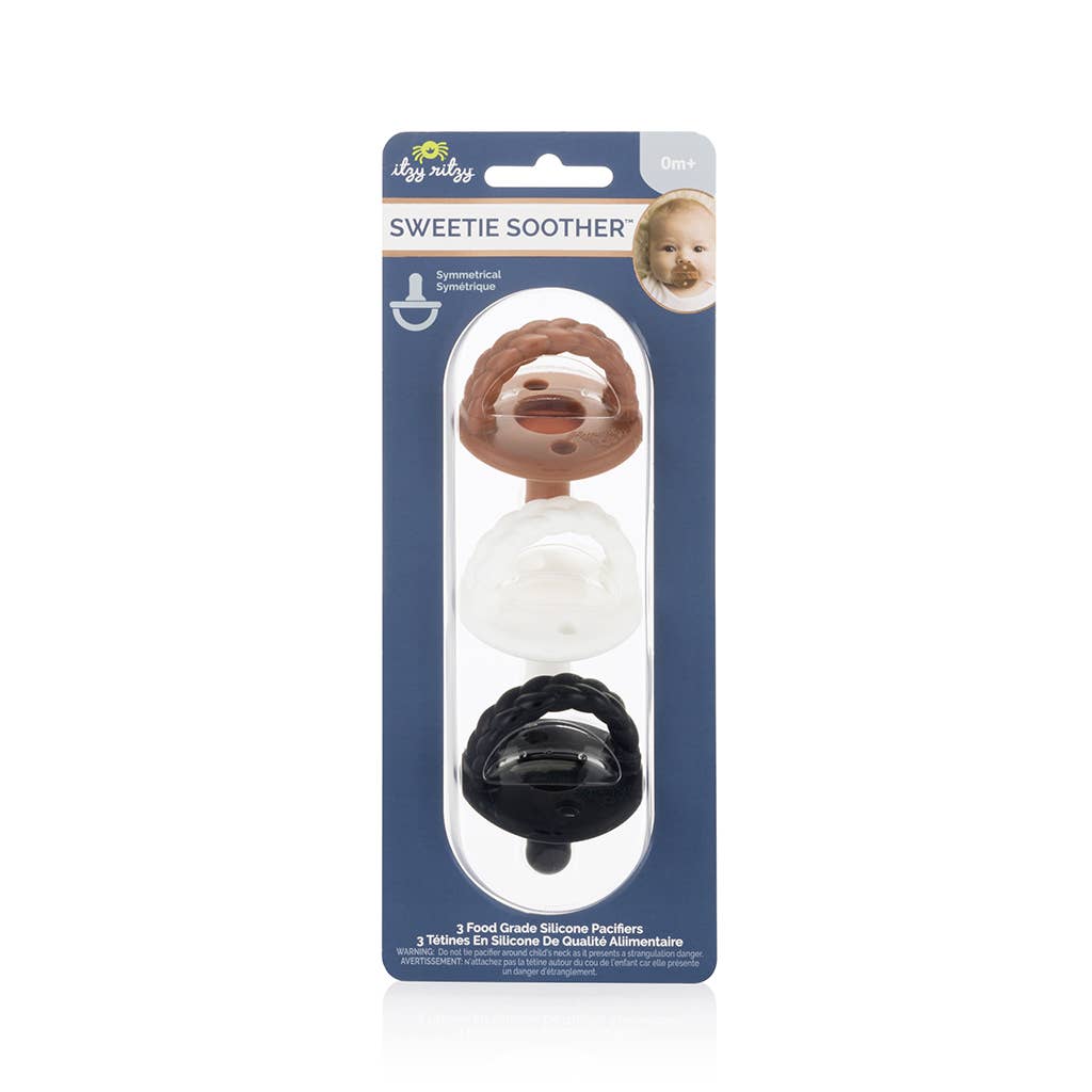 Sweetie Soother™ Silicone Pacifier Set of 3 Coffee & Cream: Coffee & Cream - The Edit LLC