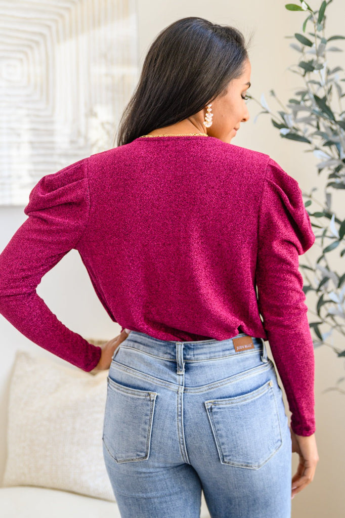 Take Me Out Faux Wrap Bodysuit In Magenta - The Edit LLC