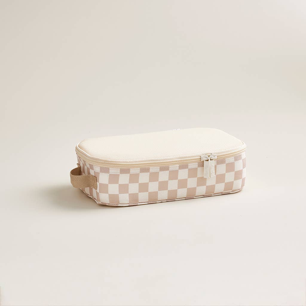 Taupe Checkerboard Pack Like a Boss™ Packing Cubes - The Edit LLC