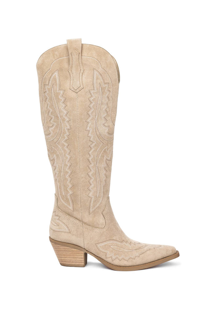 TESS - WESTERN EBROIDERED POINTED - TOE TALL BOOTS - The Edit LLC