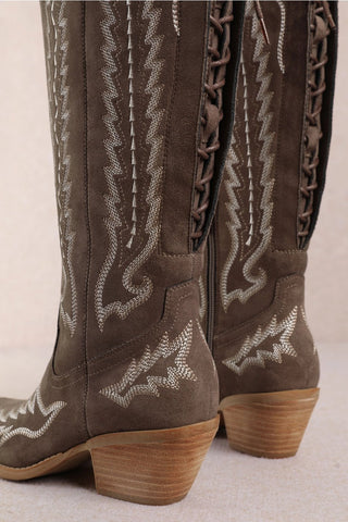 Tessal Lace Up Boots - Dark Brown - The Edit LLC