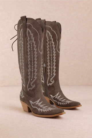 Tessal Lace Up Boots - Dark Brown - The Edit LLC