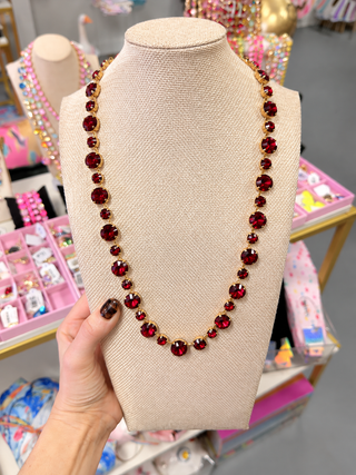 The Edit - Custom Maroon Gem Necklace - The Edit LLC