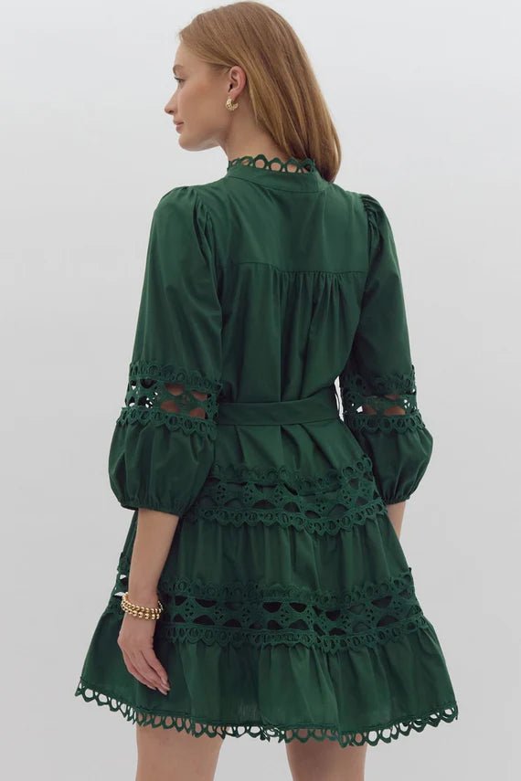 The Eliza Dress Hunter Green - The Edit LLC