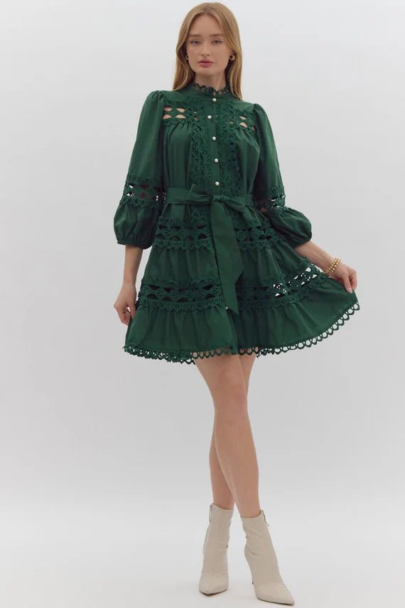 The Eliza Dress Hunter Green - The Edit LLC