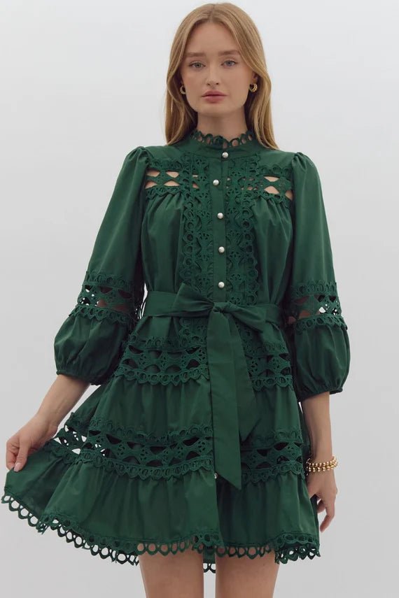 The Eliza Dress Hunter Green - The Edit LLC