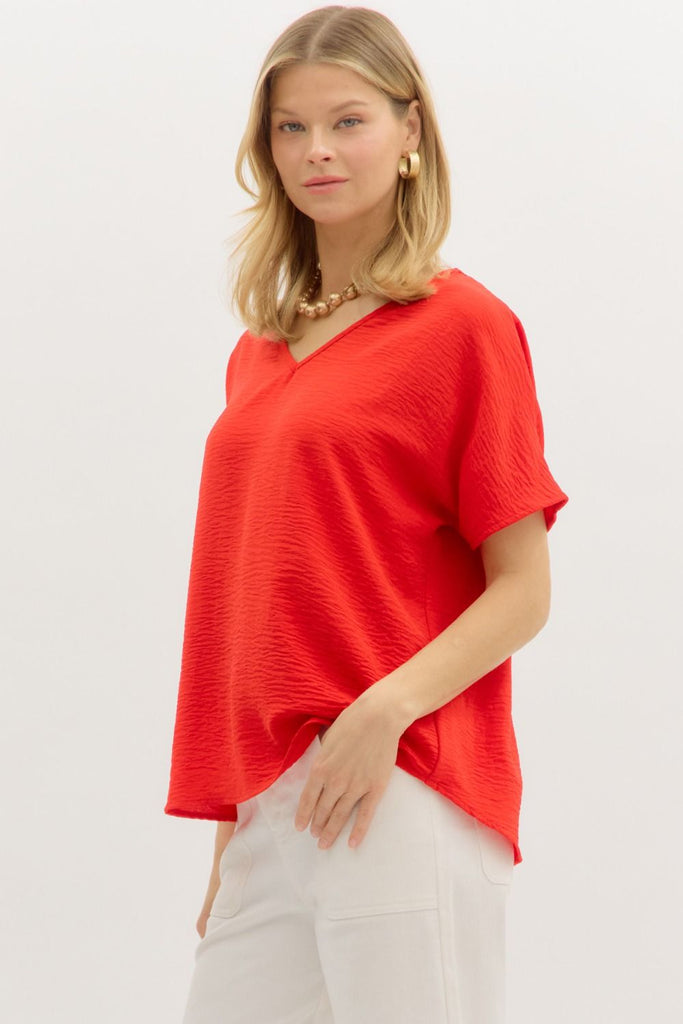 The Grove Red Blouse - The Edit LLC